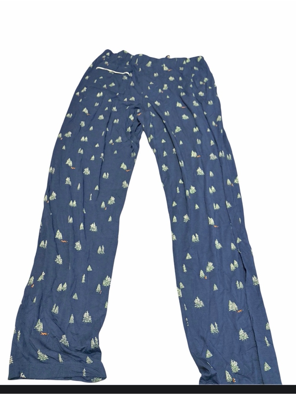 Eberjey Gisele Woodland Pine Navy Ivory Pajama Set M Tencel Modal Christmas - Picture 6 of 10